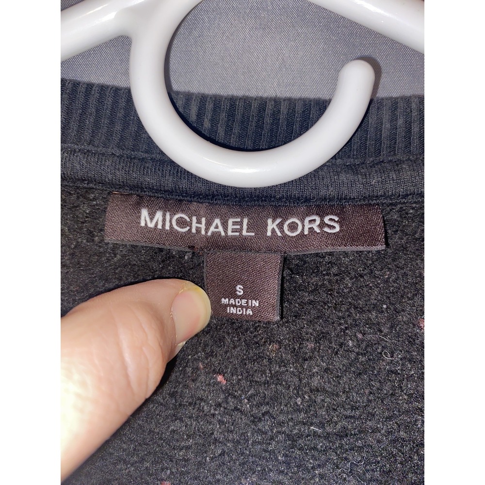 EUC Mens MICHAEL KORS Print Black Pullover Crewneck Sweatshirt Size S Medium - Picture 2 of 7